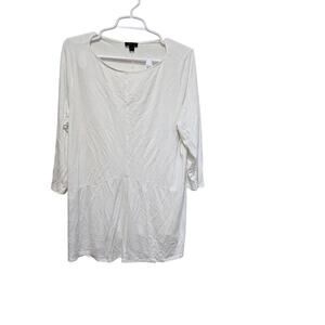 J. Jill Wearever White Scoop Neck Tunic L